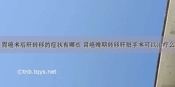 胃癌术后肝转移的症状有哪些 肾癌晚期转移肝脏手术可以治疗么