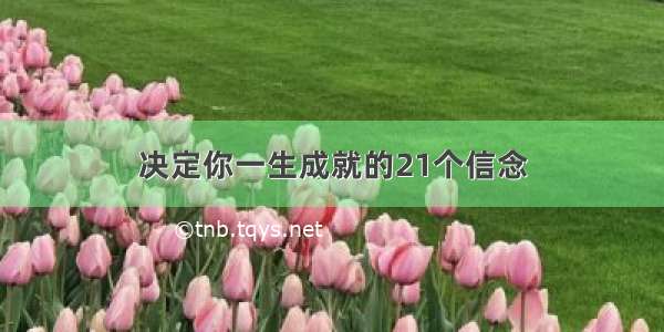 决定你一生成就的21个信念