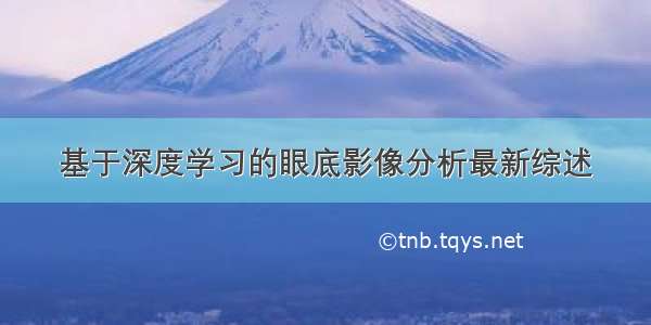 基于深度学习的眼底影像分析最新综述