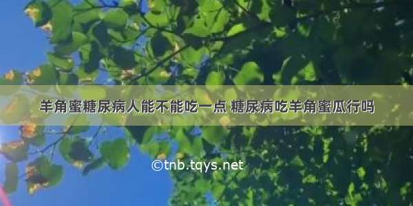 羊角蜜糖尿病人能不能吃一点 糖尿病吃羊角蜜瓜行吗