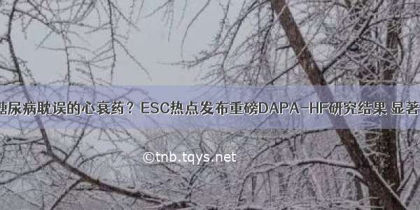 达格列净是被糖尿病耽误的心衰药？ESC热点发布重磅DAPA-HF研究结果 显著降低心血管死