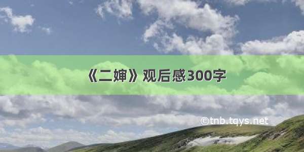 《二婶》观后感300字