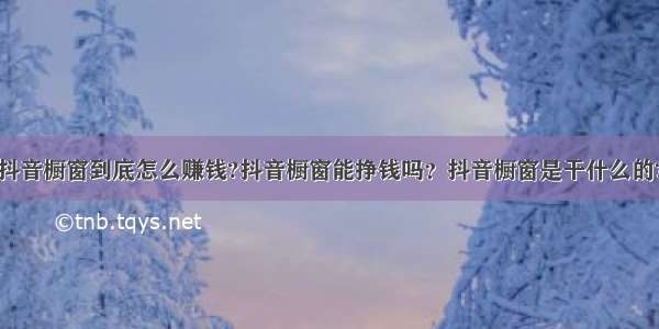 抖音橱窗到底怎么赚钱?抖音橱窗能挣钱吗？抖音橱窗是干什么的?