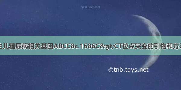 检测新生儿糖尿病相关基因ABCC8c.1686C>CT位点突变的引物和方法与流程