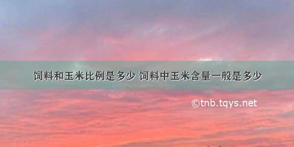 饲料和玉米比例是多少 饲料中玉米含量一般是多少