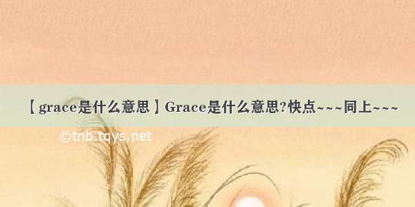 【grace是什么意思】Grace是什么意思?快点~~~同上~~~