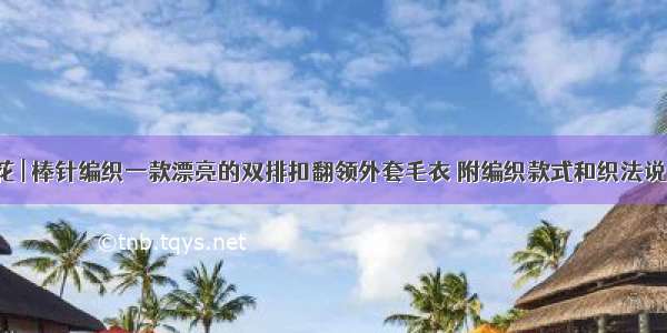 钩花 | 棒针编织一款漂亮的双排扣翻领外套毛衣 附编织款式和织法说明！