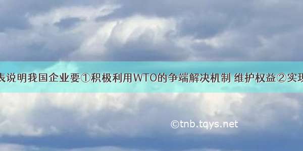 单选题下表说明我国企业要①积极利用WTO的争端解决机制 维护权益②实现技术升级