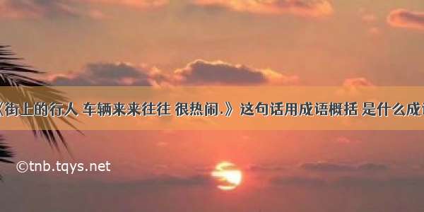 《街上的行人 车辆来来往往 很热闹.》这句话用成语概括 是什么成语?