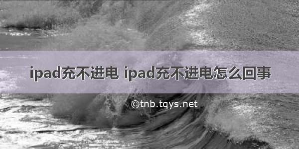 ipad充不进电 ipad充不进电怎么回事