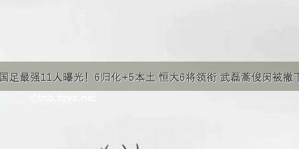 国足最强11人曝光！6归化+5本土 恒大6将领衔 武磊蒿俊闵被撤下