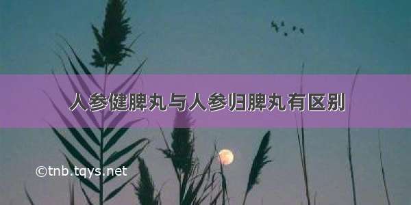 人参健脾丸与人参归脾丸有区别