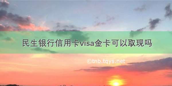 民生银行信用卡visa金卡可以取现吗