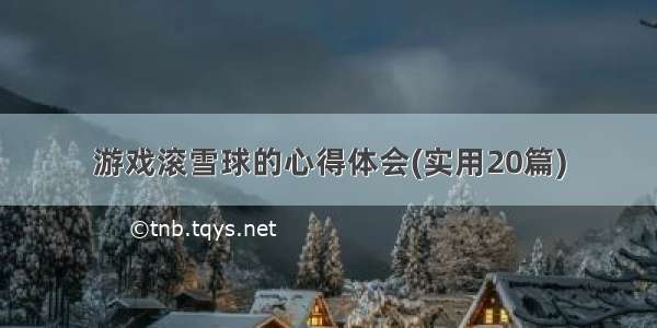 游戏滚雪球的心得体会(实用20篇)