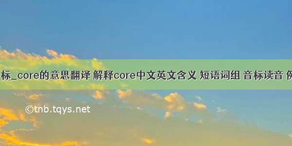 core音标_core的意思翻译 解释core中文英文含义 短语词组 音标读音 例句 词