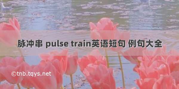 脉冲串 pulse train英语短句 例句大全