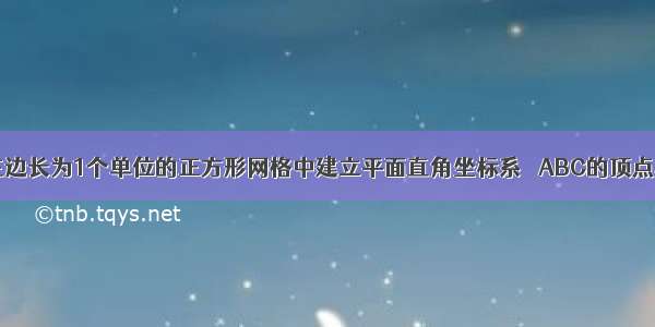 如图所示 在边长为1个单位的正方形网格中建立平面直角坐标系 △ABC的顶点均在格点上