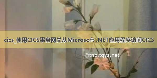 cics_使用CICS事务网关从Microsoft .NET应用程序访问CICS