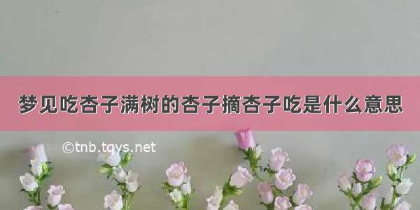 梦见吃杏子满树的杏子摘杏子吃是什么意思