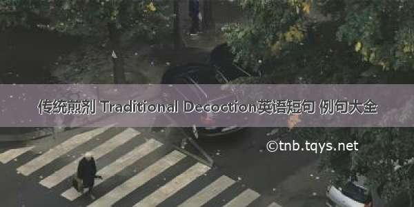 传统煎剂 Traditional Decoction英语短句 例句大全