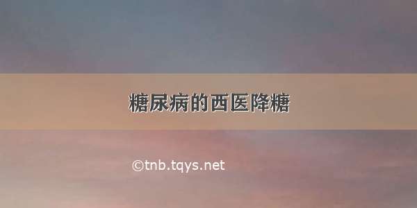 糖尿病的西医降糖