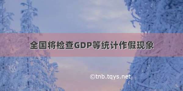 全国将检查GDP等统计作假现象