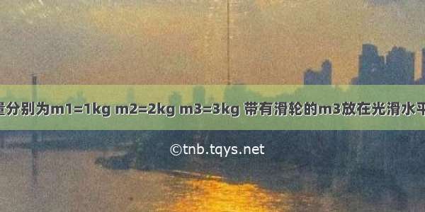 三个物体 质量分别为m1=1kg m2=2kg m3=3kg 带有滑轮的m3放在光滑水平面上 m1 m2