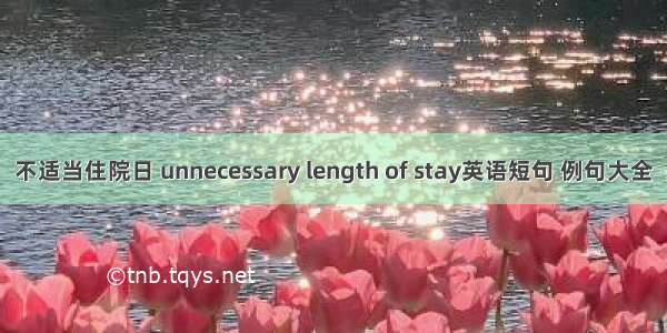 不适当住院日 unnecessary length of stay英语短句 例句大全