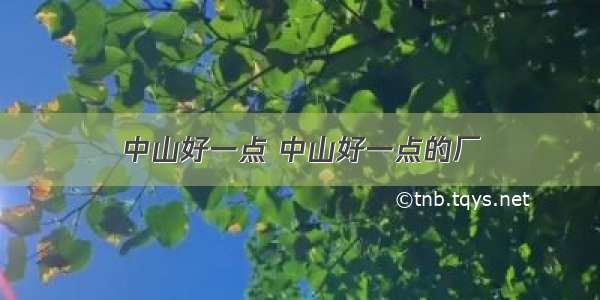 中山好一点 中山好一点的厂