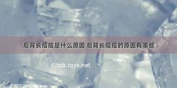 后背长痘痘是什么原因 后背长痘痘的原因有哪些