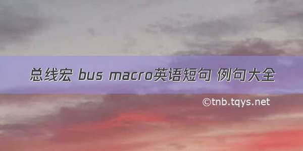 总线宏 bus macro英语短句 例句大全