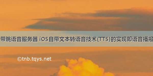 苹果自带跳语音服务器 iOS自带文本转语音技术(TTS)的实现即语音播报的实践