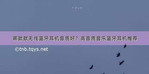 哪款款无线蓝牙耳机音质好？高音质音乐蓝牙耳机推荐