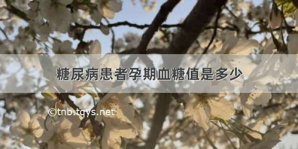 糖尿病患者孕期血糖值是多少