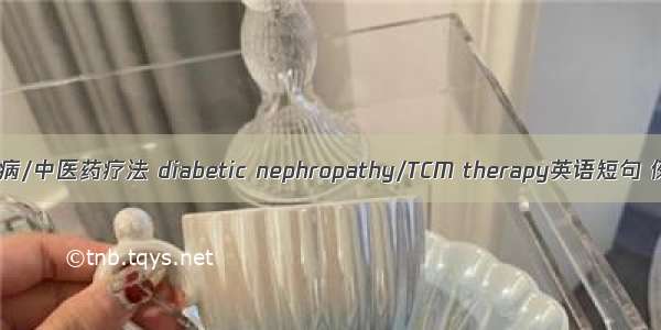 糖尿病肾病/中医药疗法 diabetic nephropathy/TCM therapy英语短句 例句大全