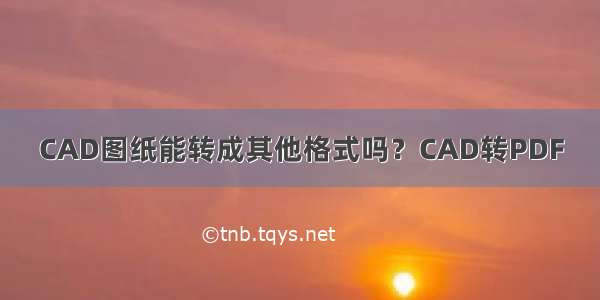 CAD图纸能转成其他格式吗？CAD转PDF