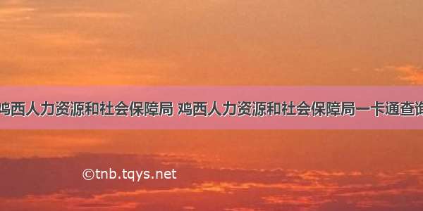 鸡西人力资源和社会保障局 鸡西人力资源和社会保障局一卡通查询