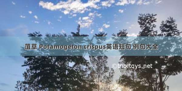 菹草 Potamogeton crispus英语短句 例句大全