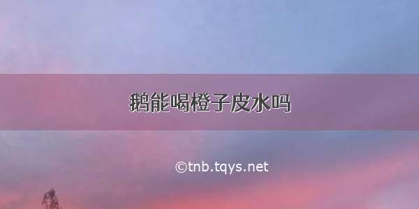 鹅能喝橙子皮水吗