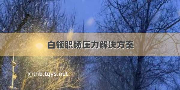 白领职场压力解决方案