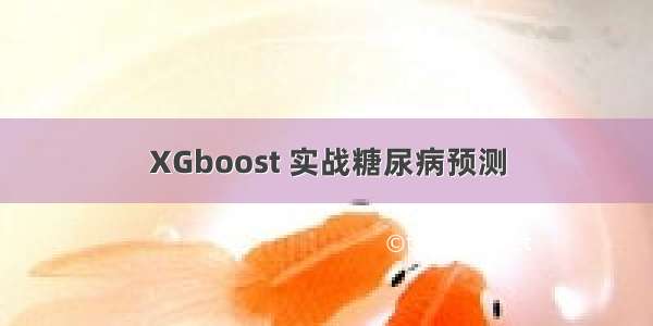 XGboost 实战糖尿病预测