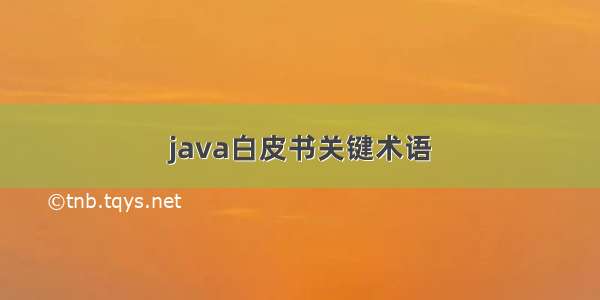 java白皮书关键术语