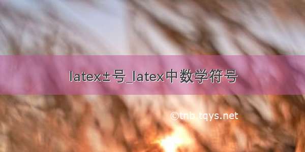 latex±号_latex中数学符号