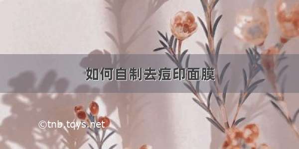 如何自制去痘印面膜