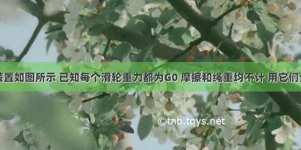 两滑轮组装置如图所示 已知每个滑轮重力都为G0 摩擦和绳重均不计 用它们分别匀速提