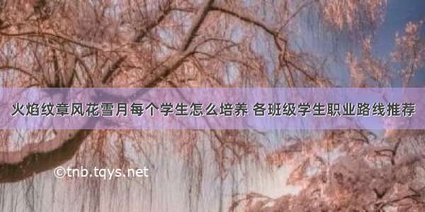 火焰纹章风花雪月每个学生怎么培养 各班级学生职业路线推荐