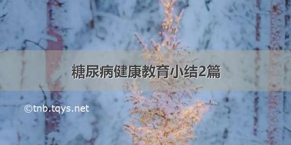 糖尿病健康教育小结2篇