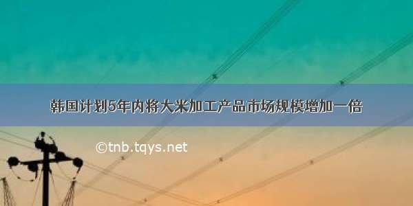 韩国计划5年内将大米加工产品市场规模增加一倍