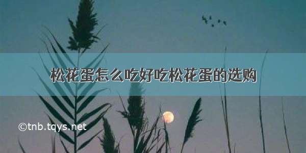 松花蛋怎么吃好吃松花蛋的选购