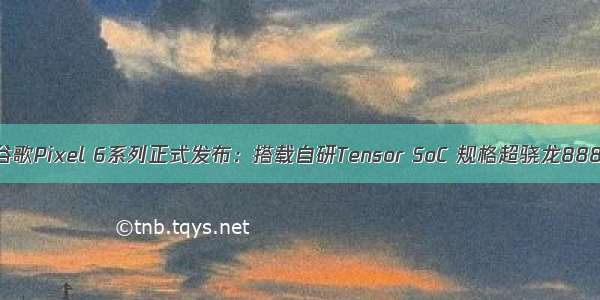 谷歌Pixel 6系列正式发布：搭载自研Tensor SoC 规格超骁龙888